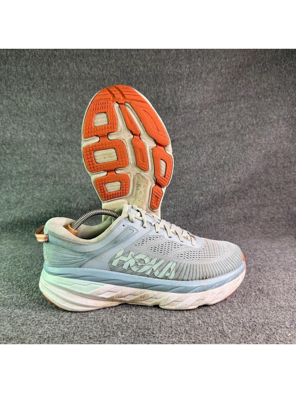 Hoka One One Bondi 7 Blue Fog Blue Glass Womens Size 10 Running Sneakers 1110519